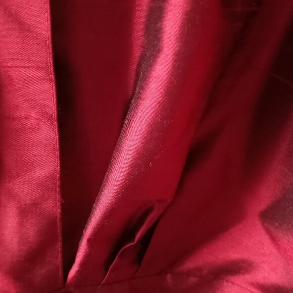 'Talbots' 100% Shantung Silk Claret Red Blouse 3/4 Sleeve Size 18W - Picture 10 of 11